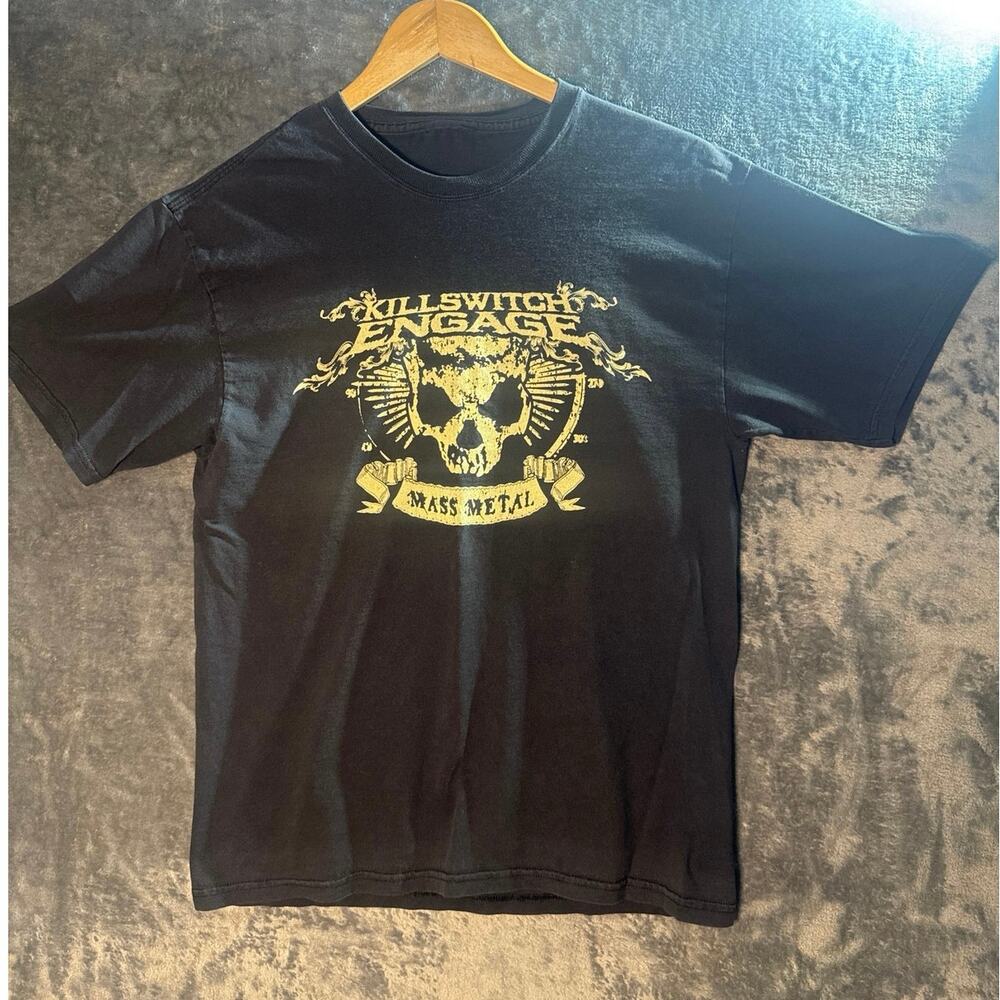 Band x Killswitch Engage Mass Metal Skull Graphic Tee Medium Black VTG 05 Y2K